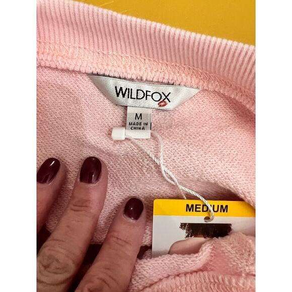 Wildfox Graphic Crewneck “Brunch Club Everyday” Pink Sweatshirt Size M NWT - Picture 4 of 6